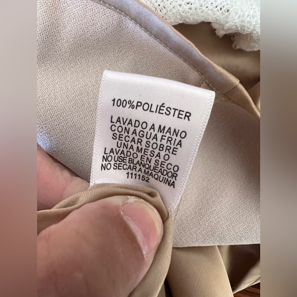 Alberto Makali Cream Off The Shoulder Sheer Lace Dress Size 6 - Picture 10 of 15